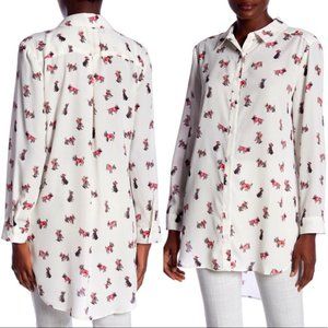 Scottish Terrier Dog Print Button Down Blo…